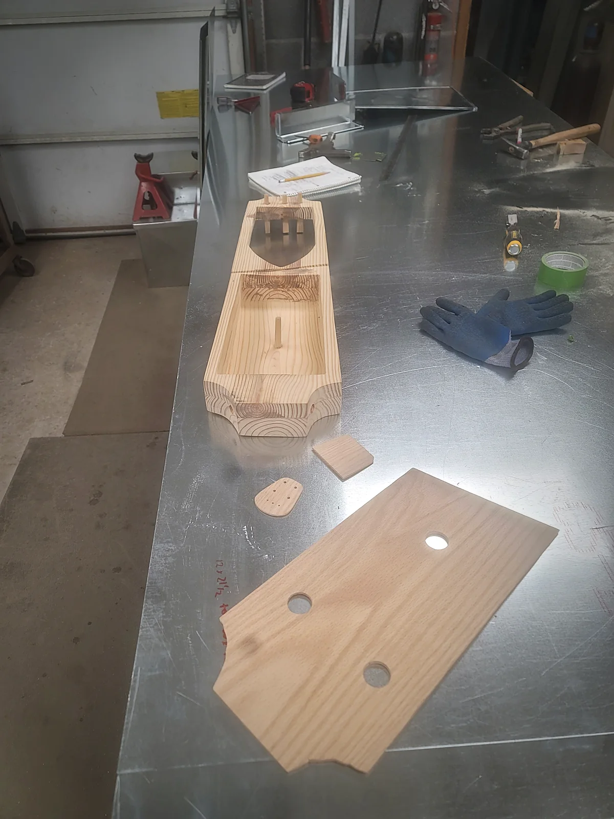 Bowed instrument body, mid-build