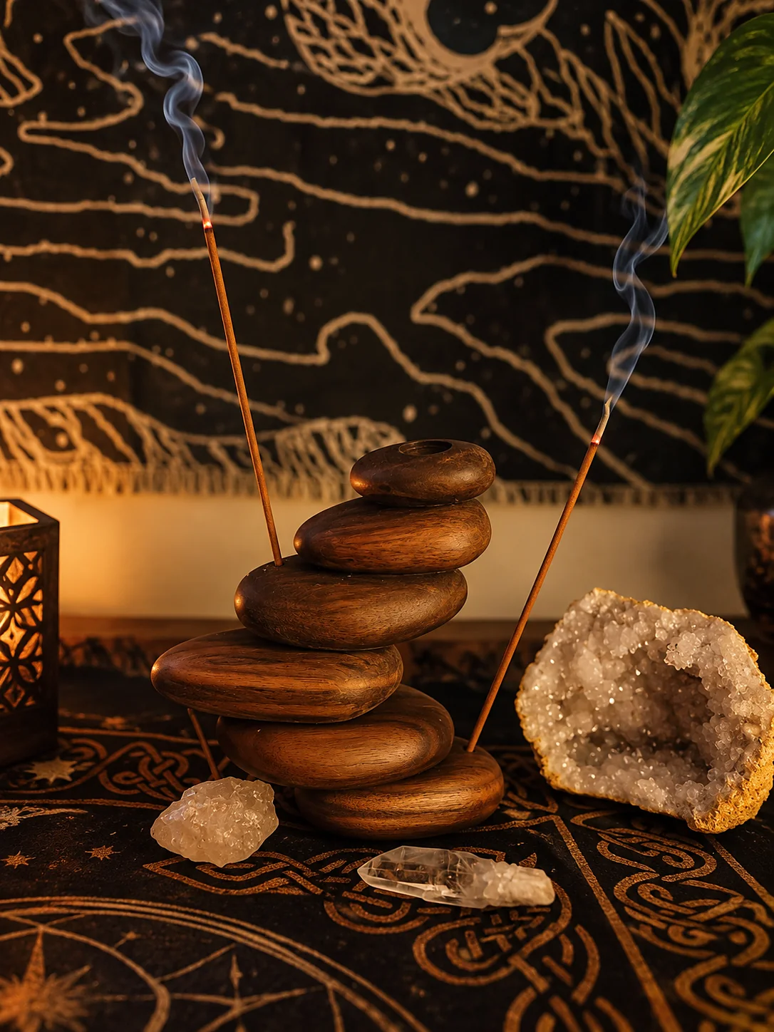 Finished stacked incense holder