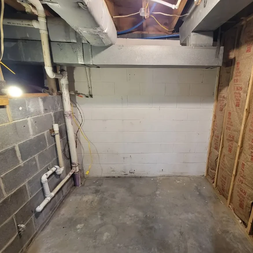 Unfinished storage closet before the remodel
